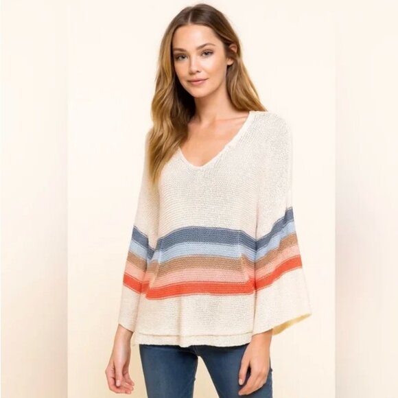 Wooden Ships Sweaters - wooden ships knit kangaroo pocket LSV stripe nautical relaxed sweater women S